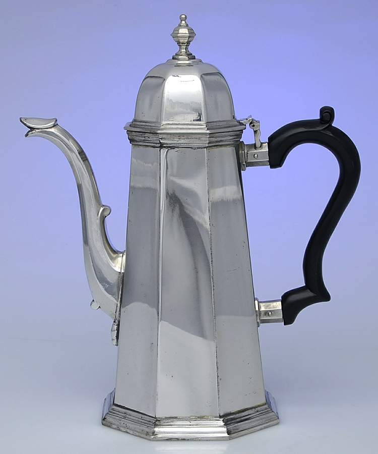 Williamsburg (Pewter, Hollowware) Black Handle Coffee Pot by Kirk Stieff-1