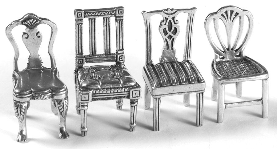 Williamsburg (Pewter, Hollowware) Place Card Holder - Set of 4 Motifs by Kirk Stieff-1