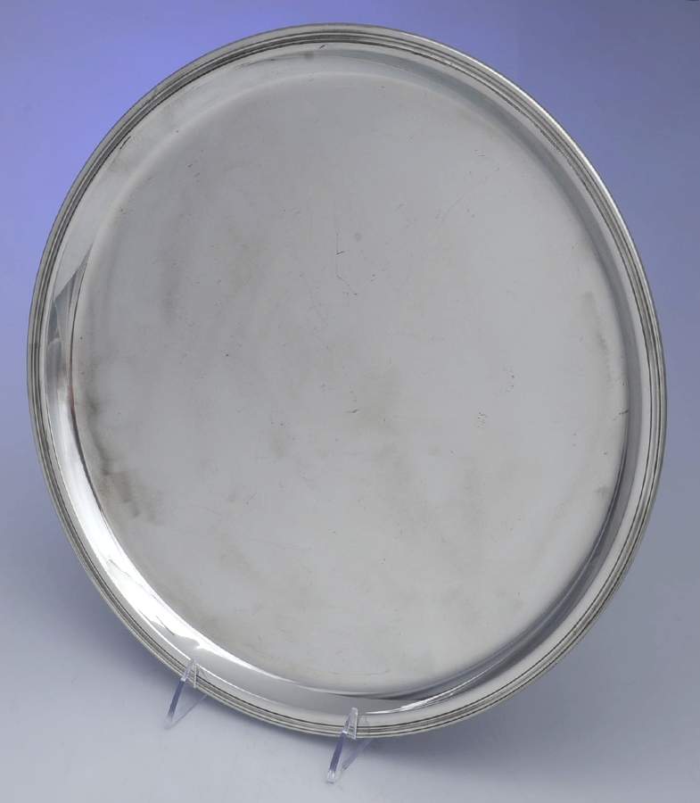 Williamsburg (Pewter, Hollowware) 13" Round Tray by Kirk Stieff-1
