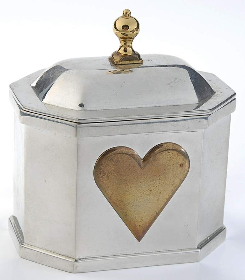 Williamsburg (Pewter, Hollowware) Heart Box by Kirk Stieff-1