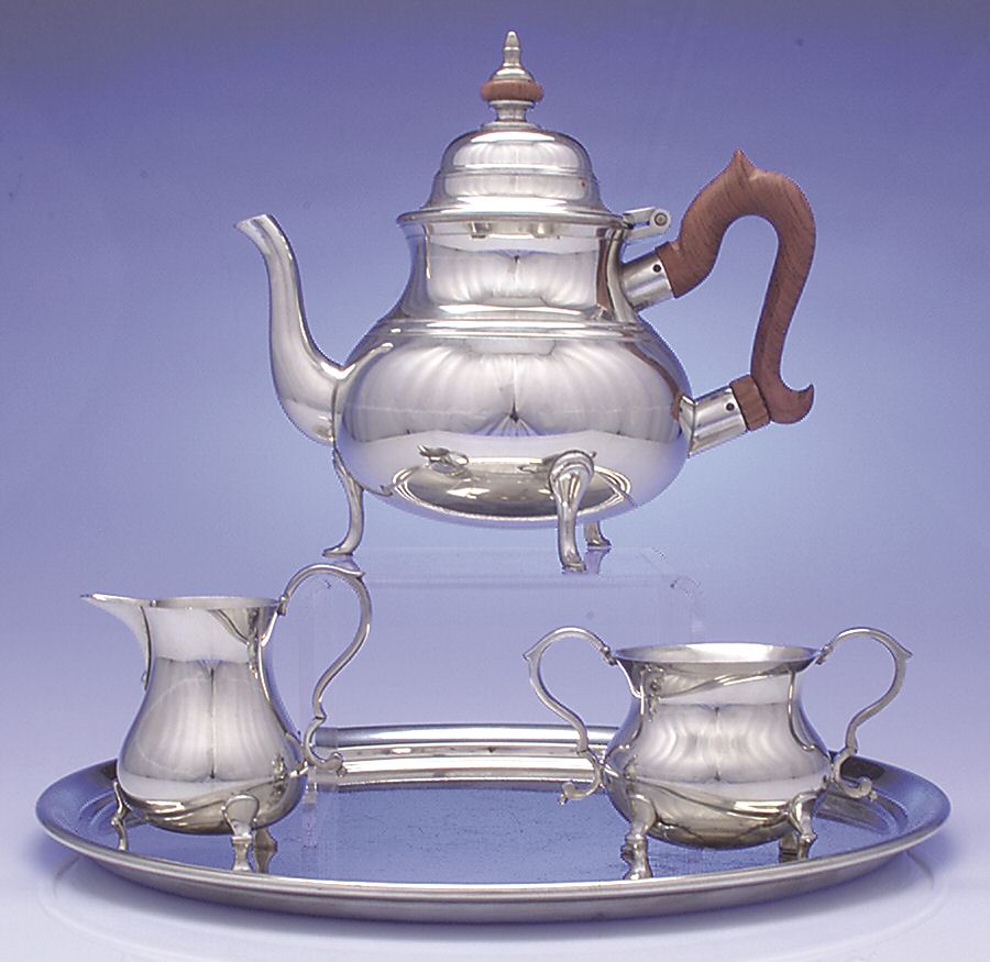 Williamsburg (Pewter, Hollowware) Coffee Set - 4 Piece (PCP, PCR, PSU, PWTS) by Kirk Stieff-1