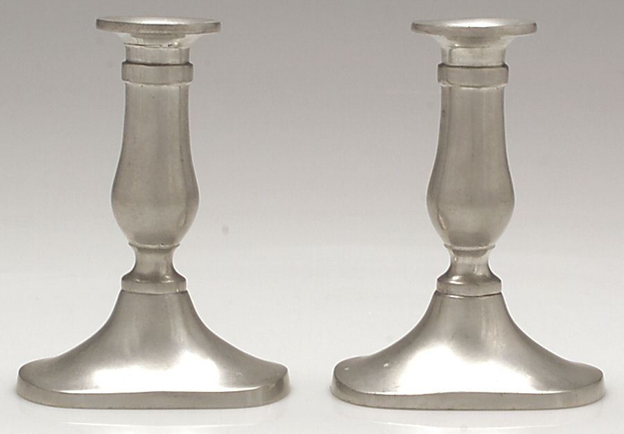 Williamsburg (Pewter, Hollowware) Pair of 5" Console Candleholders by Kirk Stieff-1