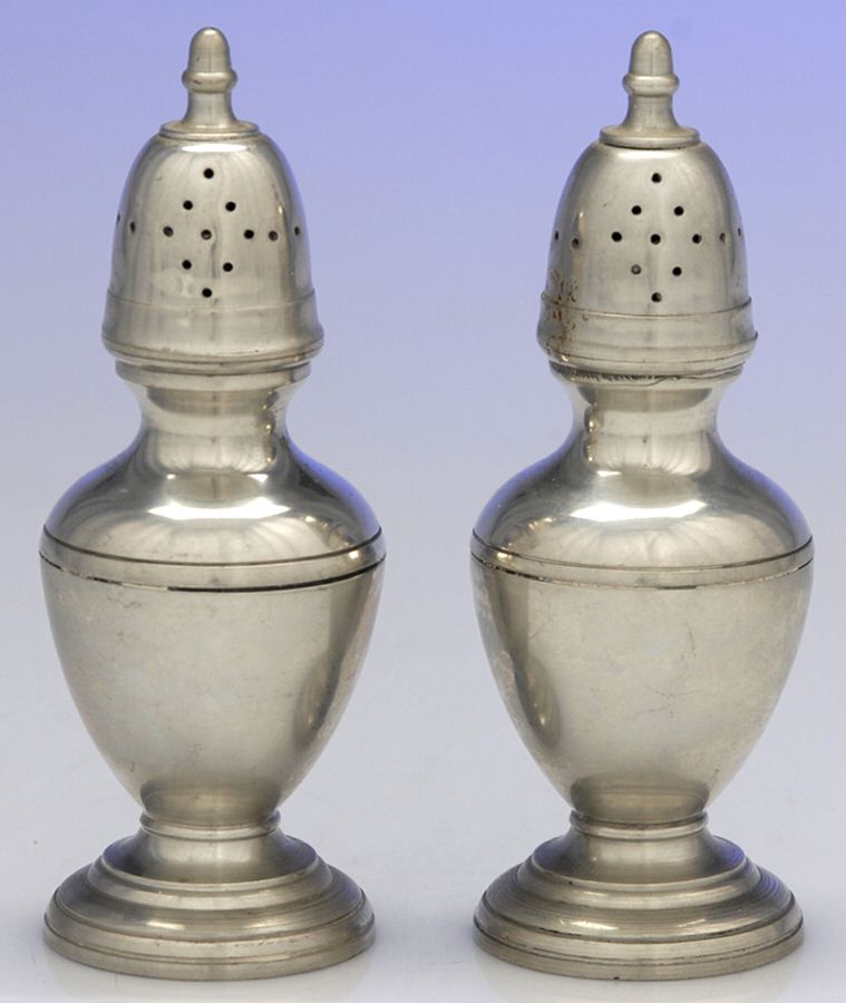 Williamsburg (Pewter, Hollowware) Salt & Pepper Set by Kirk Stieff-1