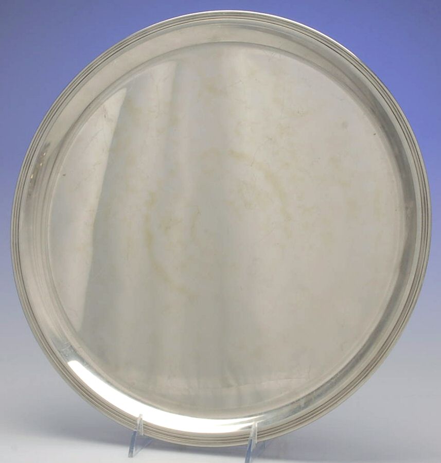 Williamsburg (Pewter, Hollowware) 13" Round Tray by Kirk Stieff-1