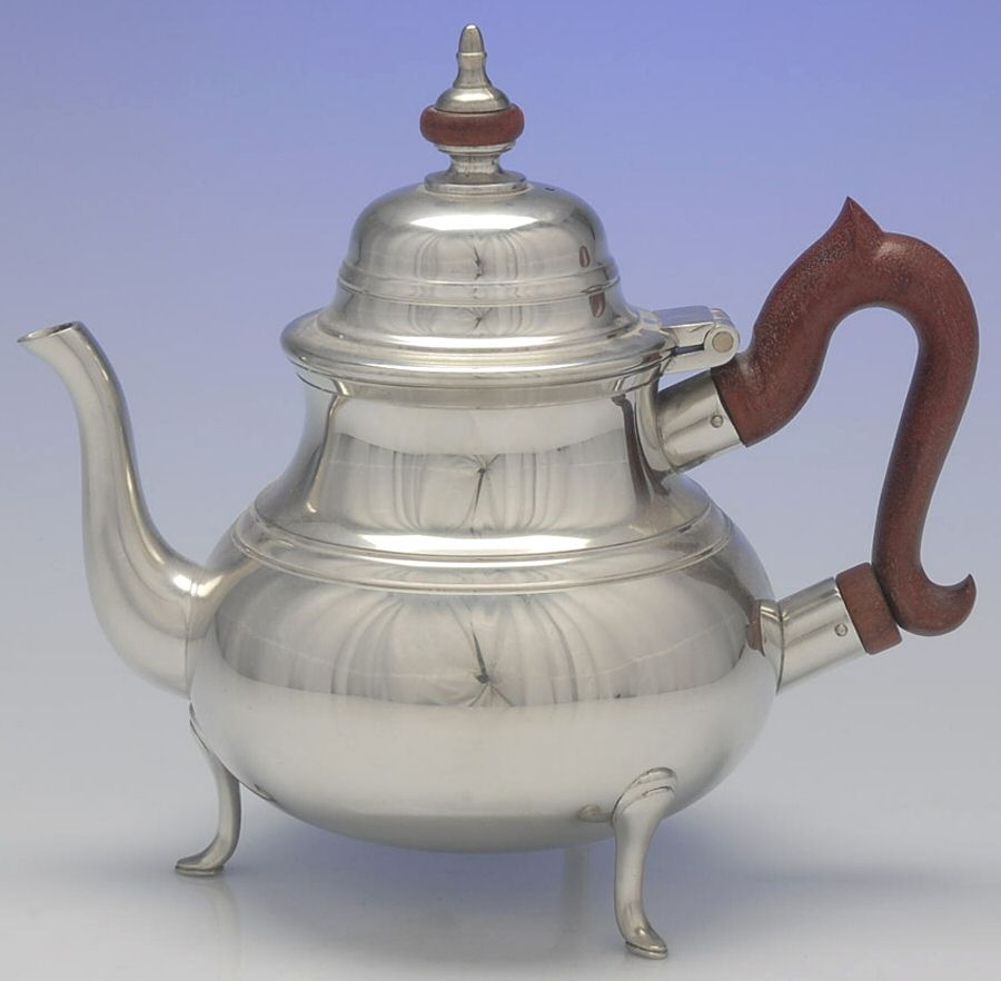 Williamsburg (Pewter, Hollowware) Brown Handle Coffee Pot by Kirk Stieff-1