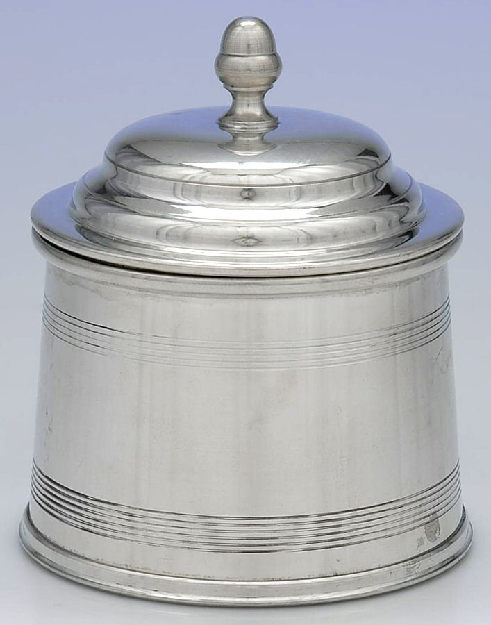 Williamsburg (Pewter, Hollowware) Small Humidor & Lid by Kirk Stieff-1