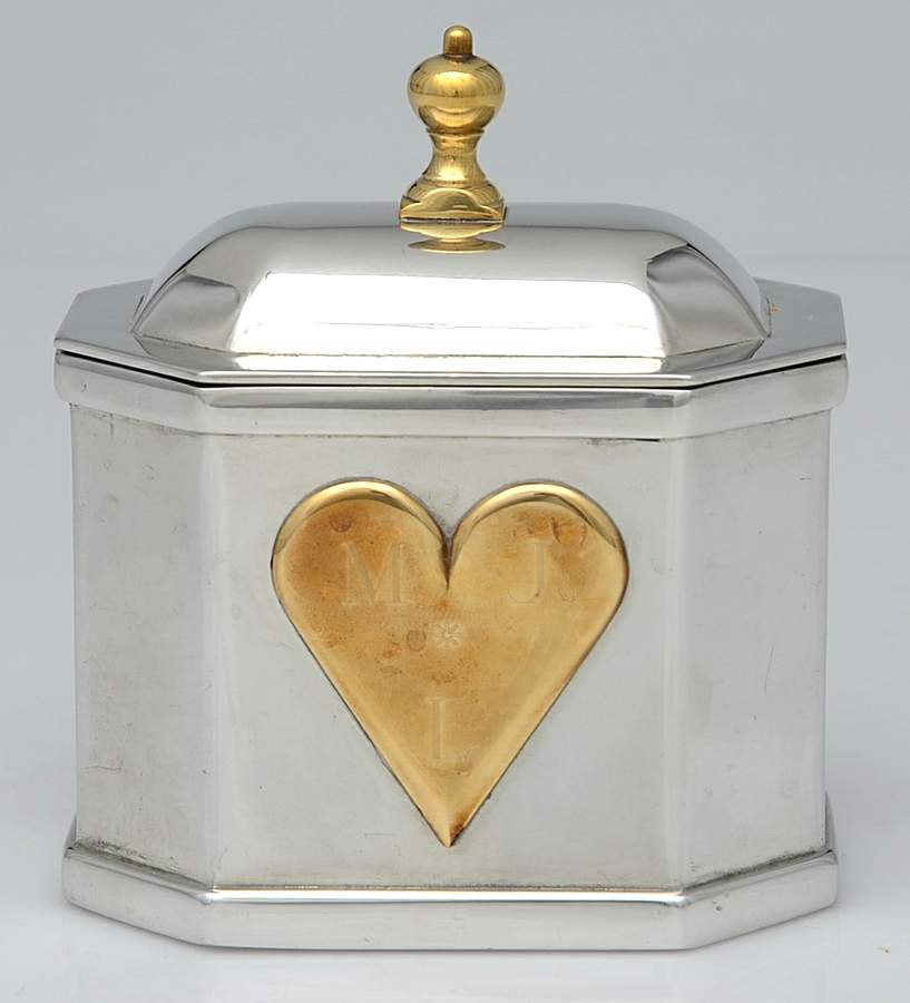 Williamsburg (Pewter, Hollowware) Heart Box by Kirk Stieff-1