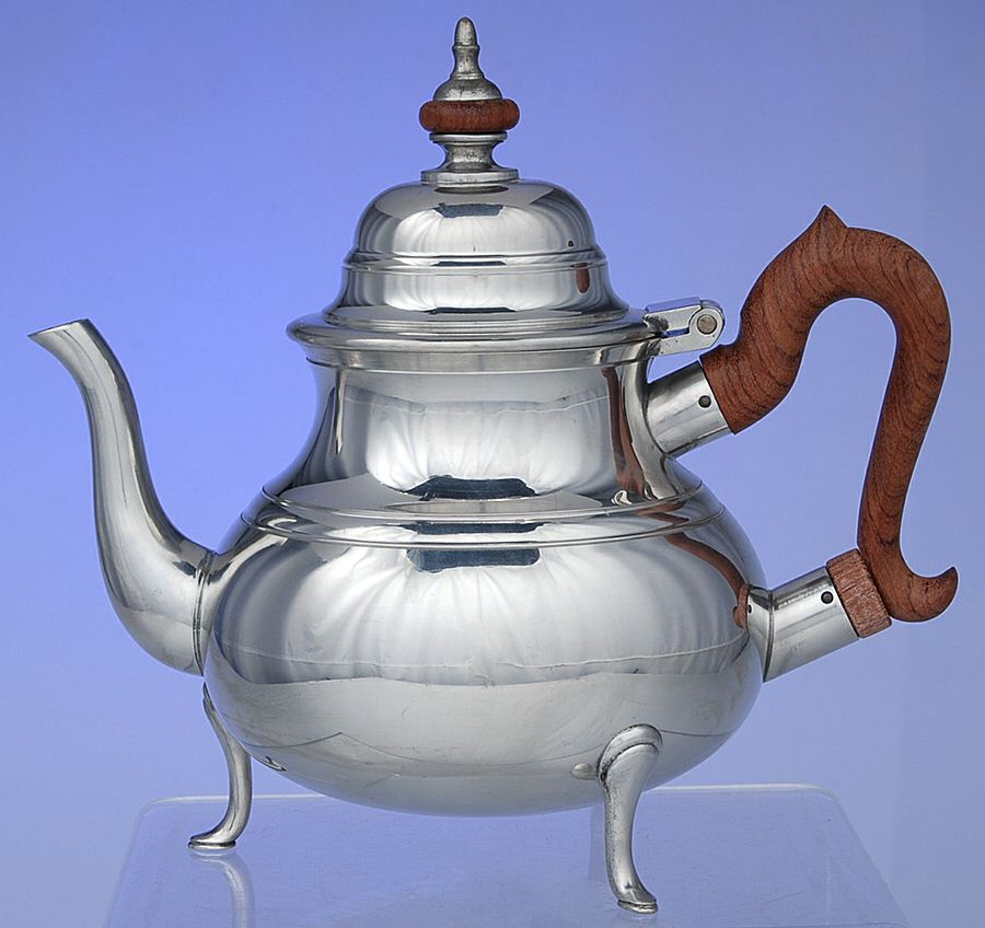 Williamsburg (Pewter, Hollowware) Brown Handle Coffee Pot by Kirk Stieff-1