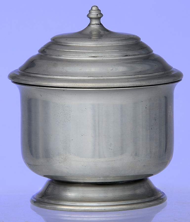 Williamsburg (Pewter, Hollowware) Mini Sugar Bowl & Lid by Kirk Stieff-1