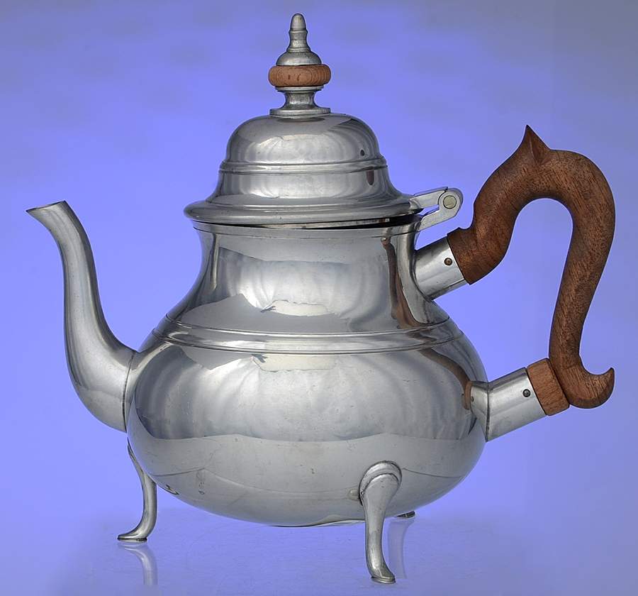 Williamsburg (Pewter, Hollowware) Brown Handle Coffee Pot by Kirk Stieff-1
