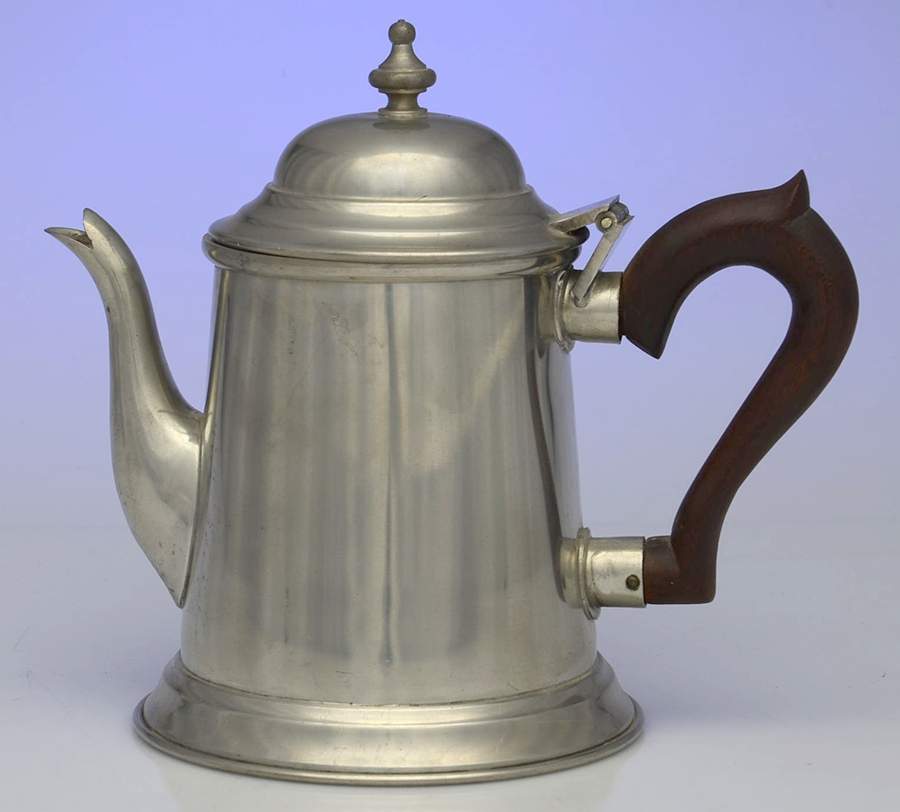Williamsburg (Pewter, Hollowware) Brown Handle Coffee Pot by Kirk Stieff-1