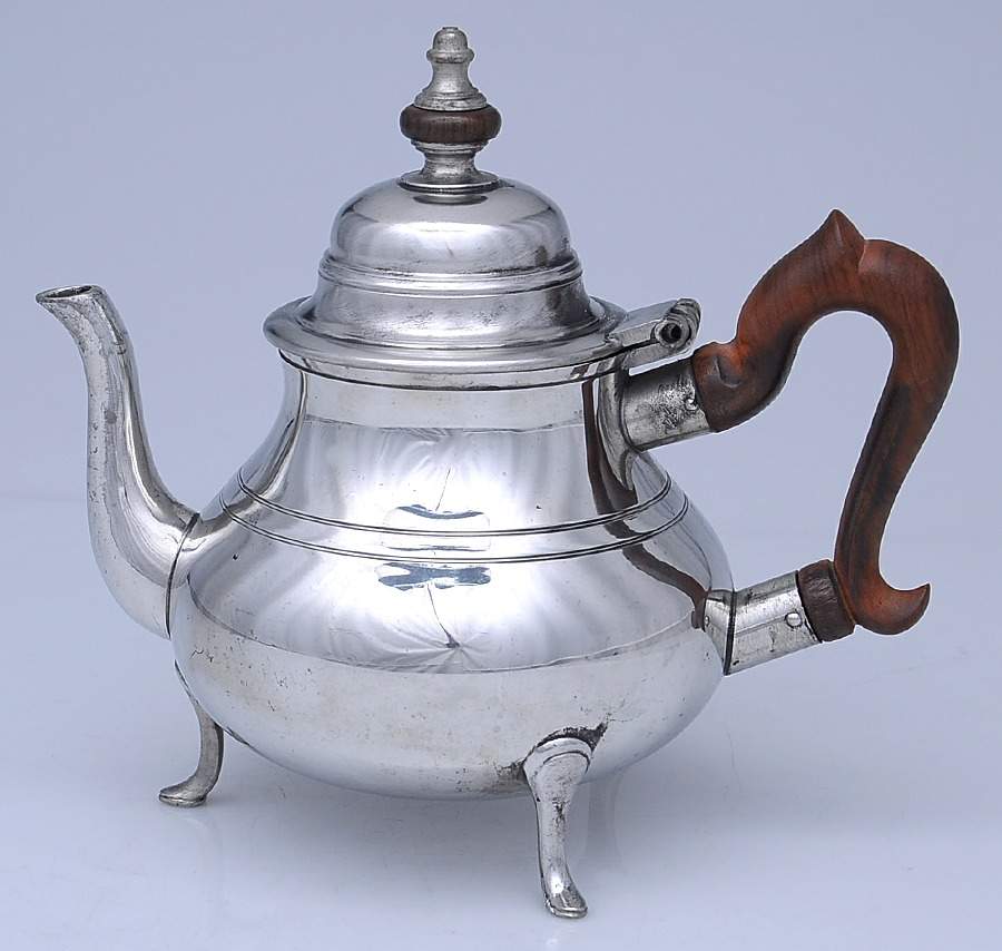 Williamsburg (Pewter, Hollowware) Brown Handle Coffee Pot by Kirk Stieff-1