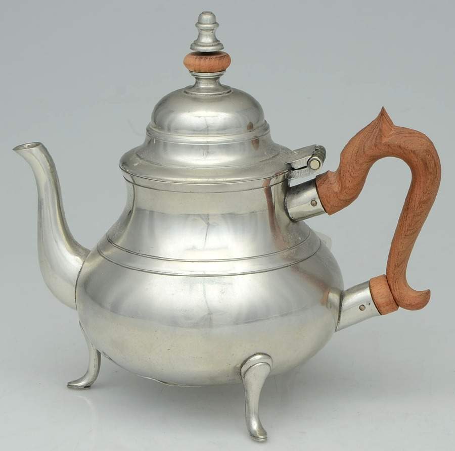 Williamsburg (Pewter, Hollowware) Brown Handle Coffee Pot by Kirk Stieff-1