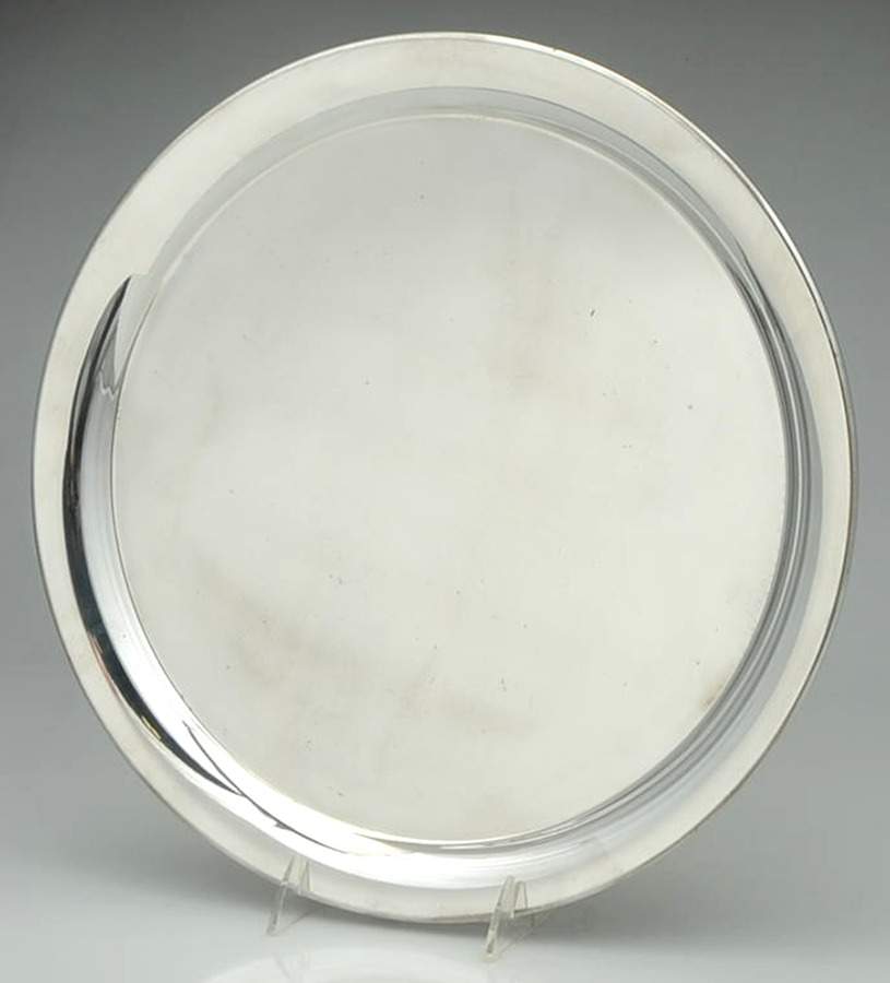 Williamsburg (Pewter, Hollowware) 14" Round Tray by Kirk Stieff-1