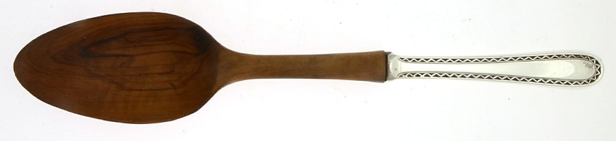 Winslow (Sterling, 1850) Salad Serving Spoon with Wooden Bowl by Kirk Stieff-1