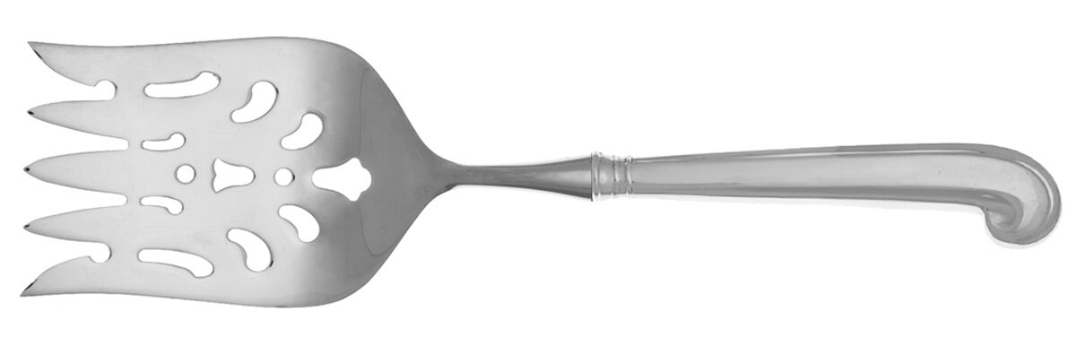 Williamsburg Queen Anne (Sterling, 1940) Fish Serving Fork with Stainless Tines HC by Kirk Stieff-1