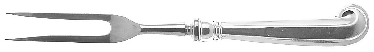 Williamsburg Queen Anne (Sterling, 1940) Small Steak Carving Fork with Stainless Prongs by Kirk Stieff-1