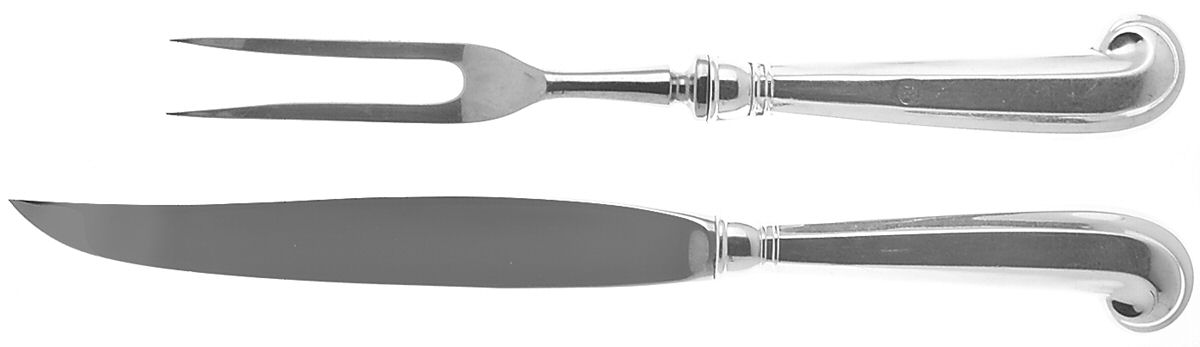 Williamsburg Queen Anne (Sterling, 1940) Large 2-Piece Roast Carving Set w/Stainless Blade by Kirk Stieff-1