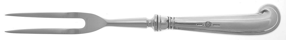 Williamsburg Queen Anne (Sterling, 1940) Small Steak Carving Fork with Stainless Prongs by Kirk Stieff-1
