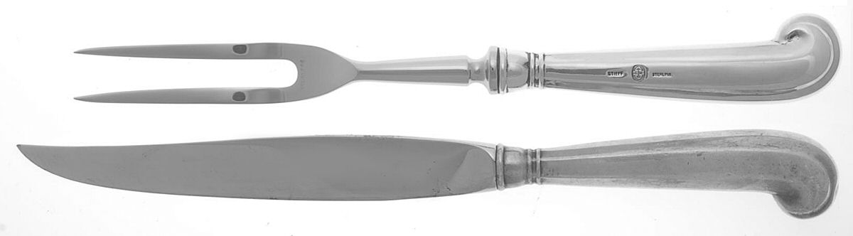 Williamsburg Queen Anne (Sterling, 1940) Small Stainless Blade 2-Piece Steak Carving Set by Kirk Stieff-1