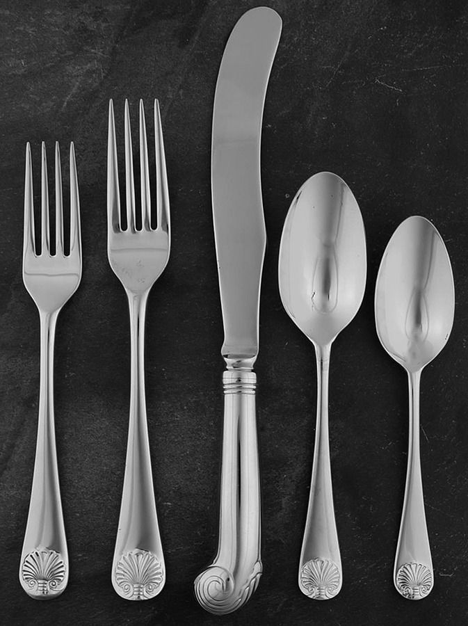 Williamsburg Royal Shell (Stainless) 5 Piece Place Setting by Kirk Stieff-1