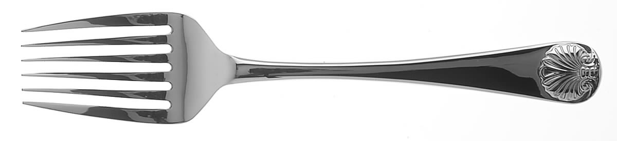 Williamsburg Royal Shell (Stainless) Medium Solid Cold Meat Serving Fork by Kirk Stieff-1
