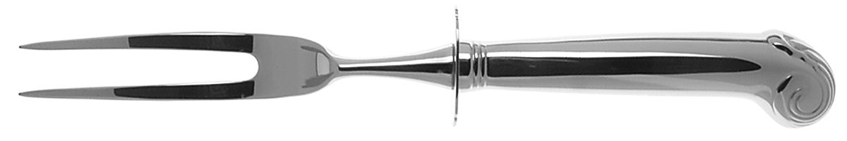 Williamsburg Royal Shell (Stainless) Large Stainless-Prong Roast Carving Fork by Kirk Stieff-1