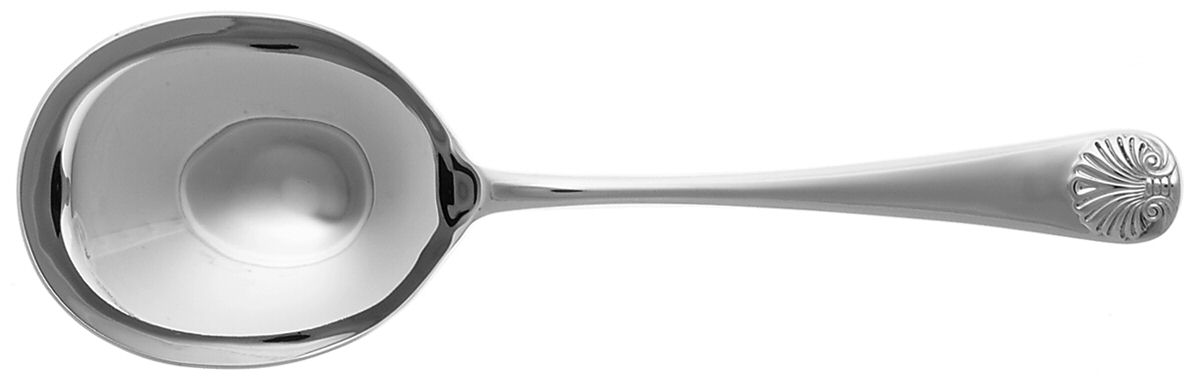 Williamsburg Royal Shell (Stainless) Solid Smooth Casserole Spoon by Kirk Stieff-1
