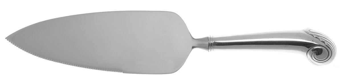 Williamsburg Shell (Sterling, 1970) Pie Server with Serrated Stainless Blade HC by Kirk Stieff-1