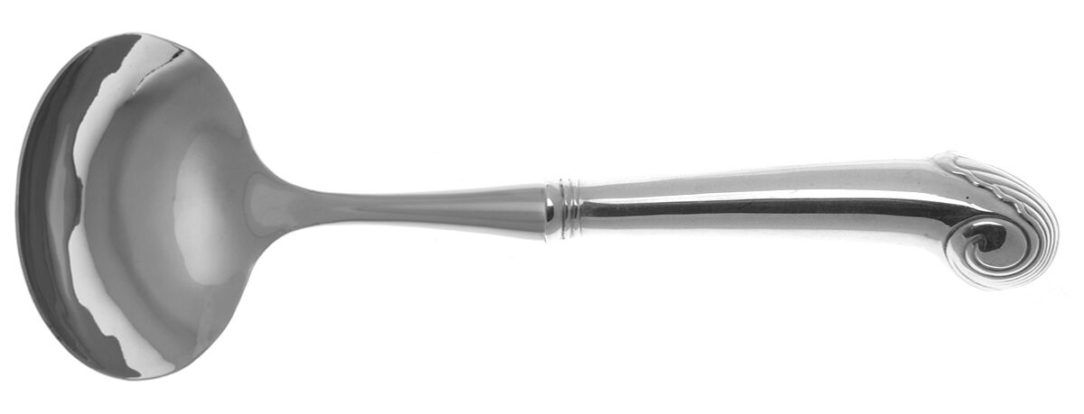 Williamsburg Shell (Sterling, 1970) Gravy Ladle with No Spout Stainless Bowl HC by Kirk Stieff-1