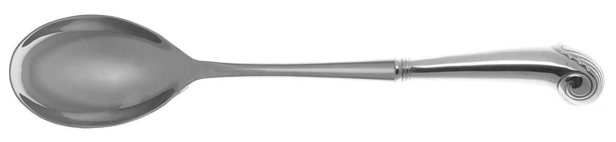 Williamsburg Shell (Sterling, 1970) Dressing Spoon with Stainless Bowl HC by Kirk Stieff-1