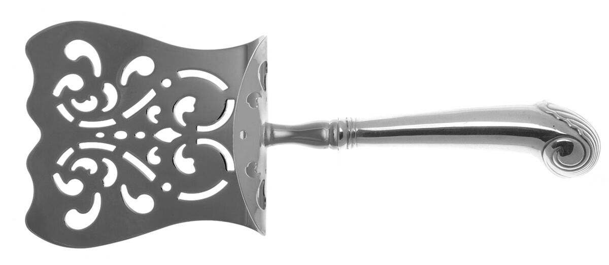 Williamsburg Shell (Sterling, 1970) Asparagus Server with Silverplate Hood HC by Kirk Stieff-1