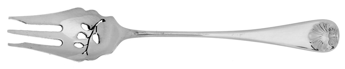 Williamsburg Shell (Sterling, 1970) Pickle Fork Pierced with Short Handle HC by Kirk Stieff-1