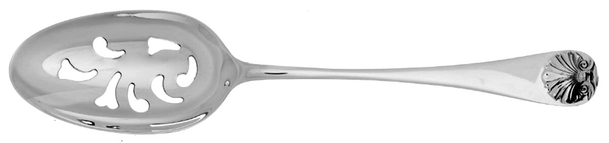 Williamsburg Shell (Sterling, 1970) Pierced Tablespoon (Serving Spoon) HC by Kirk Stieff-1