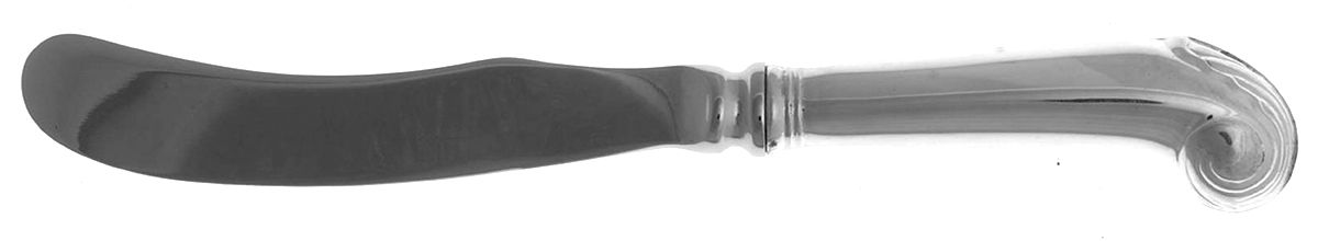 Williamsburg Shell (Sterling, 1970) Butter Spreader Hollow Hdl-Paddle/Stainless Blade by Kirk Stieff-1