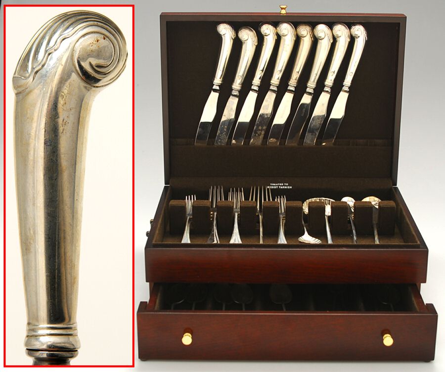 Williamsburg Shell (Sterling, 1970) 45 Piece Set by Kirk Stieff-1