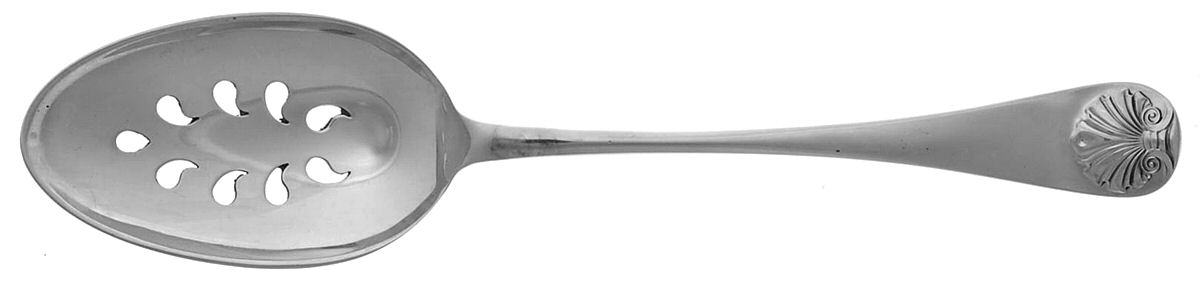 Williamsburg Shell (Sterling, 1970) Pierced Tablespoon (Serving Spoon) CM by Kirk Stieff-1