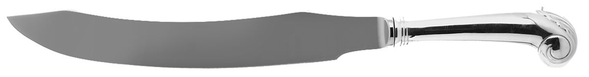 Williamsburg Shell (Sterling, 1970) Lg Carving Knife W/Stnl Prongs & Pistol Hdl by Kirk Stieff-1