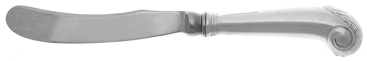 Williamsburg Shell (Sterling, 1970) Butter Spreader Hollow Hdl-Paddle/Stainless Blade by Kirk Stieff-1