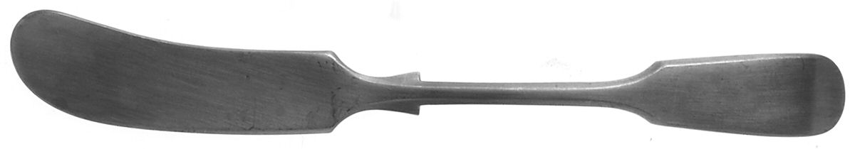 Fiddle Back (Stainless, Satin) Flat Handle Butter Spreader by Kirk & Matz-1