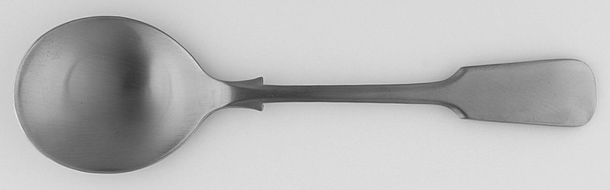 Fiddle Back (Stainless, Satin) Round Bowl Soup Spoon (Gumbo) by Kirk & Matz-1