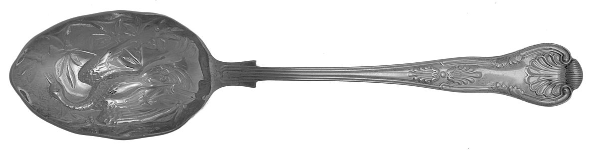 Kings (Silverplate) Solid Serving Spoon by Kirk & Matz-1