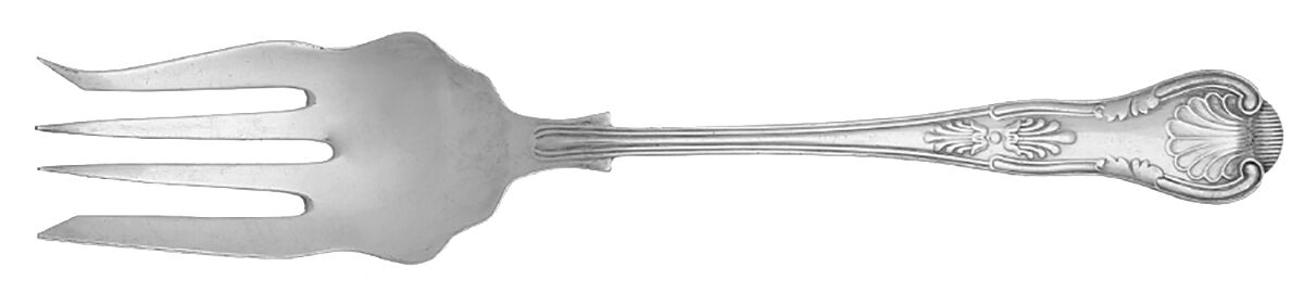 Kings (Silverplate) Solid Salad Serving Fork by Kirk & Matz-1