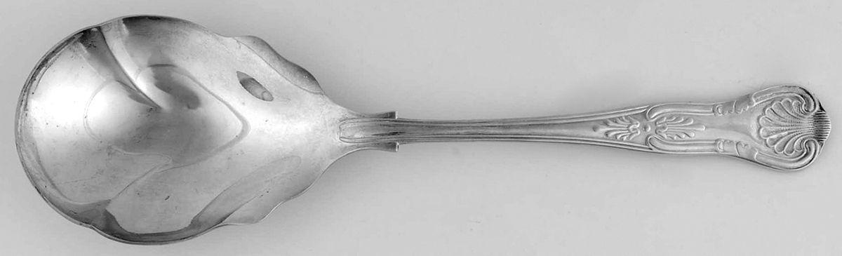 Kings (Silverplate) Solid Smooth Berry/Casserole Spoon by Kirk & Matz-1
