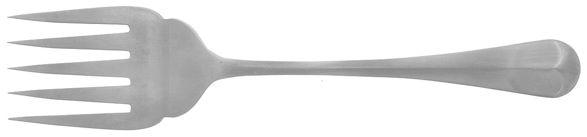 Queen Anne (Stainless, Satin Finish) Large Solid Cold Meat Serving Fork by Kirk & Matz-1