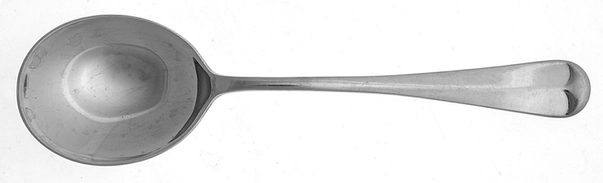 Queen Anne (Stainless, Glossy) Round Bowl Soup Spoon (Cream Soup) by Kirk & Matz-1