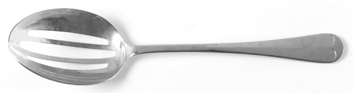 Queen Anne (Stainless, Glossy) Pierced Tablespoon (Serving Spoon) by Kirk & Matz-1