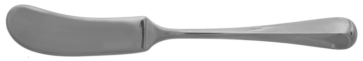Queen Anne (Stainless, Glossy) Flat Handle Paddle Butter Spreader by Kirk & Matz-1