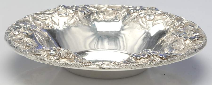 Repousse-Full Chased-Hand Chased 6" Bon Bon Bowl by Kirk Stieff-1