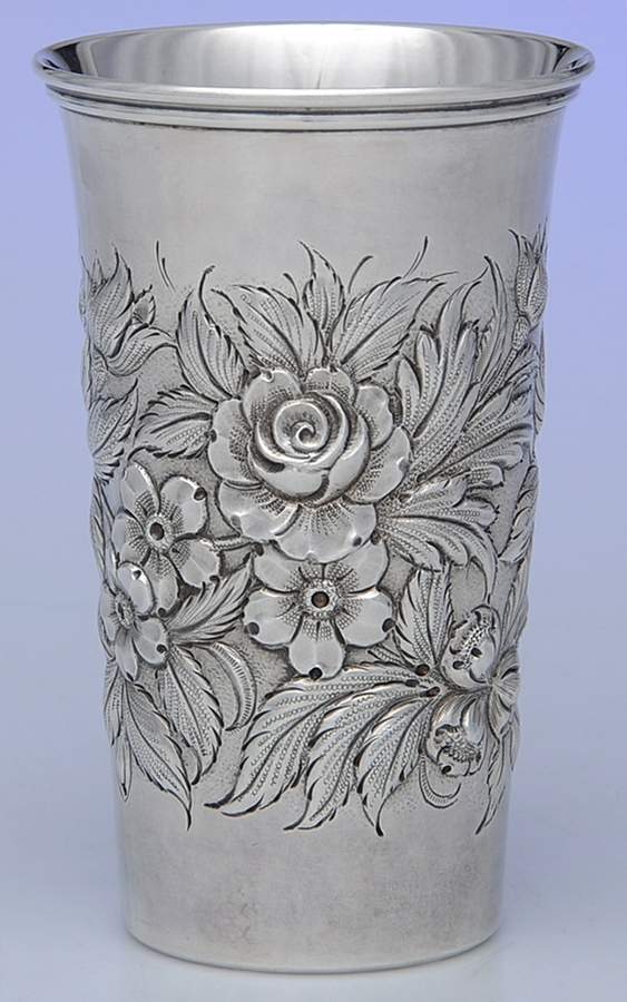 Repousse-Full Chased-Hand Chased Sterling Tumbler by Kirk Stieff-1